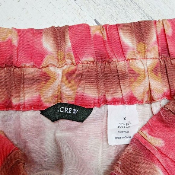 J. Crew Skirt Women's Size 2 Silk Linen Blend Elastic Stretch Waist - Picture 3 of 4